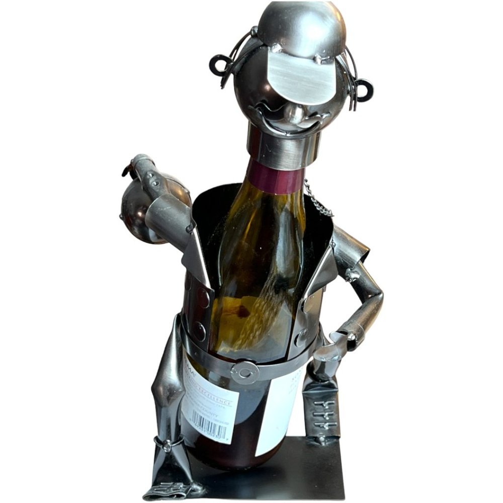 BOWLER Wine Bottle Holder Storage Caddy Recycled Metal Steel Olive Oil Vinegar - Picture 5 of 14